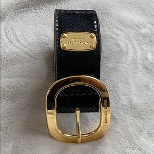 Michael Kors Black Faux Reptile Belt